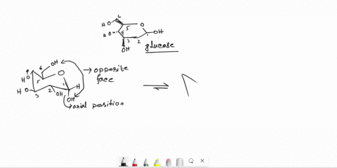 c-the-molecule-below-is-a-sugar-called-glucose-draw-the-two-chair-conformations-of-glucose-circle-the-more-stable-conformation-and-explain-your-answer-2-points-hint-for-full-credit-make-sure-49985