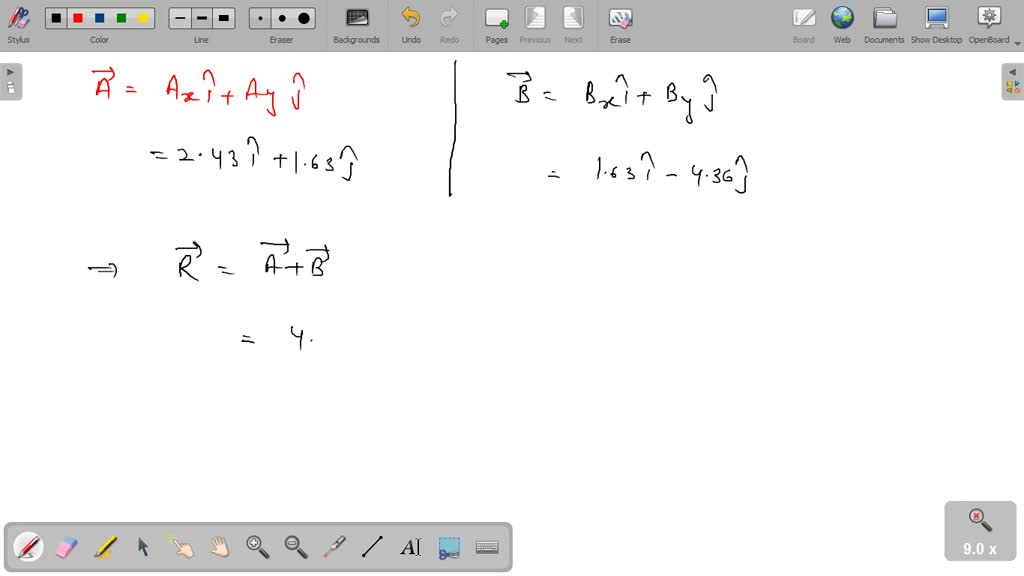 SOLVED: Two vectors A and B lie in the xy plane and are given by A = Ax ...
