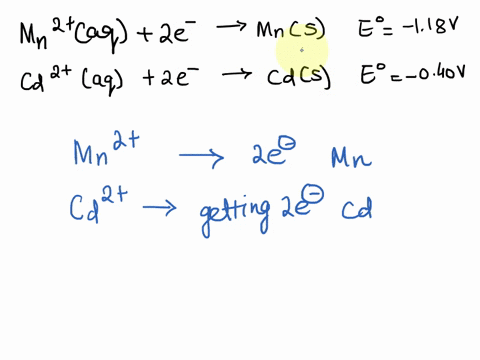 given-the-following-standard-reduction-potentials-mn2-aq-2e-mns-e-118-v-cd2aq-2e-cds-e-040-v-calculate-ag-for-the-reaction-cds-mn2-aq-cd2aq-mns-show-your-work-07091