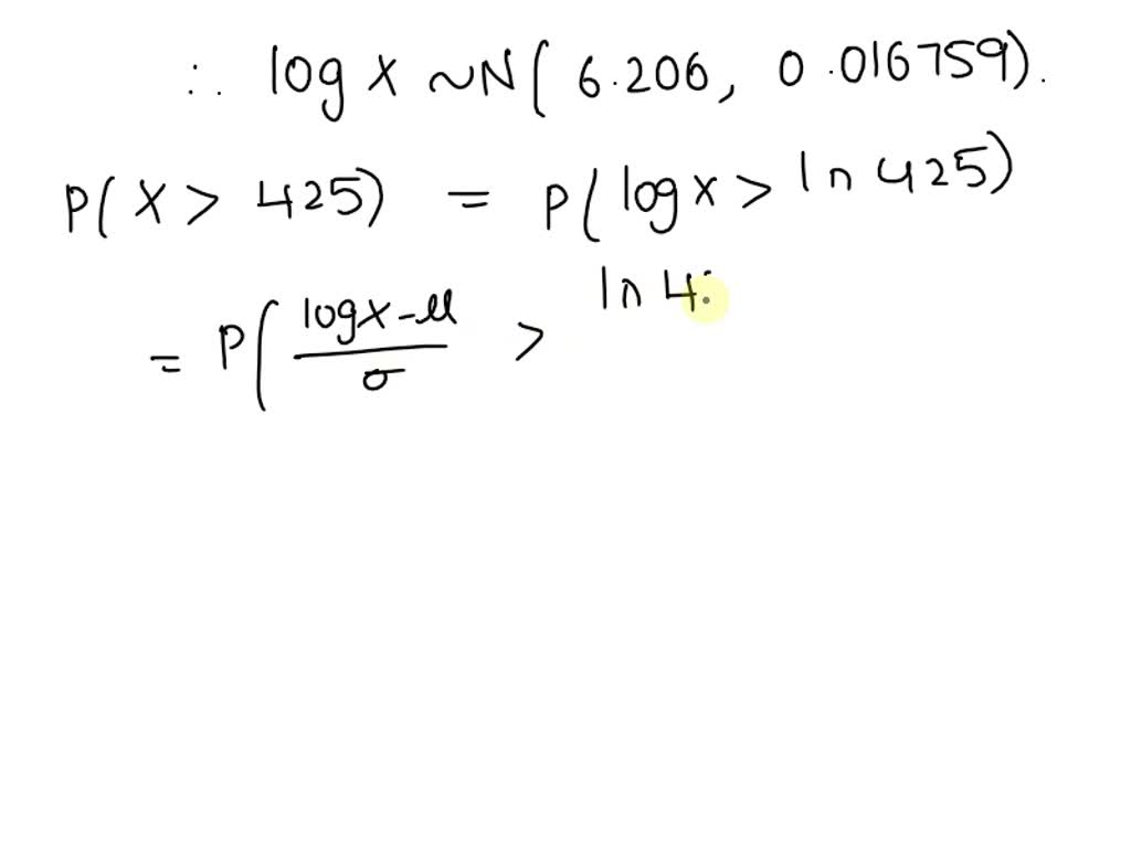 SOLVED Finally, suppose your total cost estimate has a lognormal distribution with mean 500M