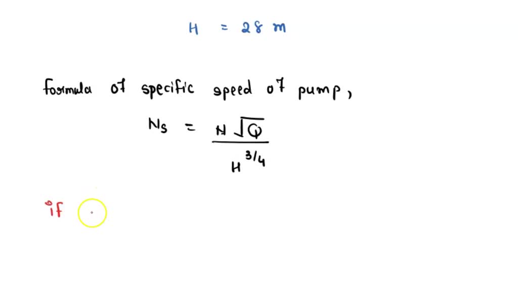 SOLVED An axial flow pump is required to deliver 1 m^3/s at 7 m head while running at 960 rpm.