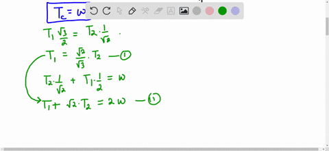 find-the-tension-in-each-cord-in-textbffig-e57-if-the-weight-of-the-suspended-object-is-w