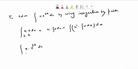 evaluate-the-integral-using-integration-by-parts-fke-sx-dx-which-of-the-following-shows-the-correct-uv-vdu-formulation-choose-the-correct-answer-below-xdx-evaluate-xe-5x-dx-fxe-5x-dx-49455