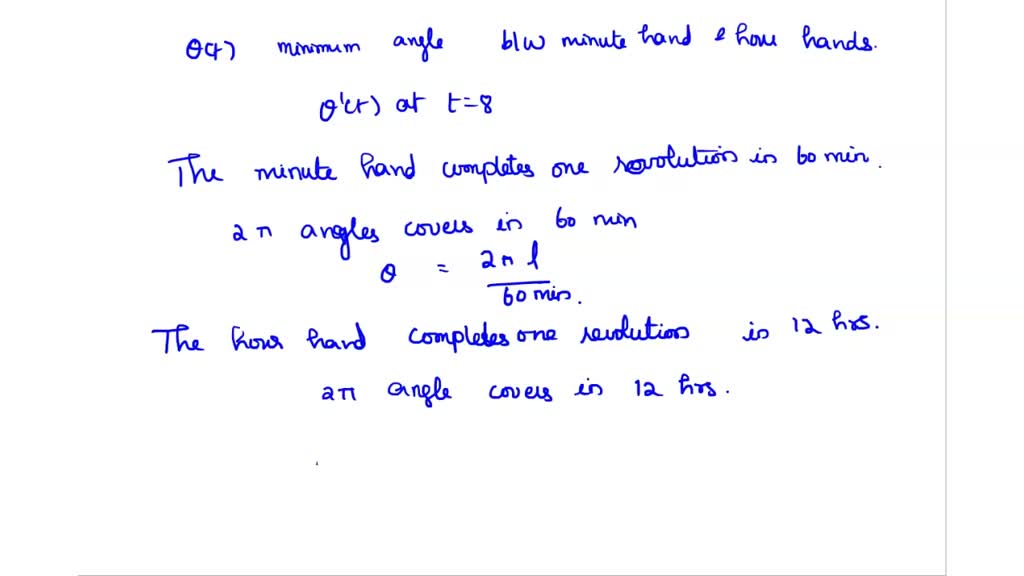Suppose θ(t) measures the minimum angle between a clock’s minute and