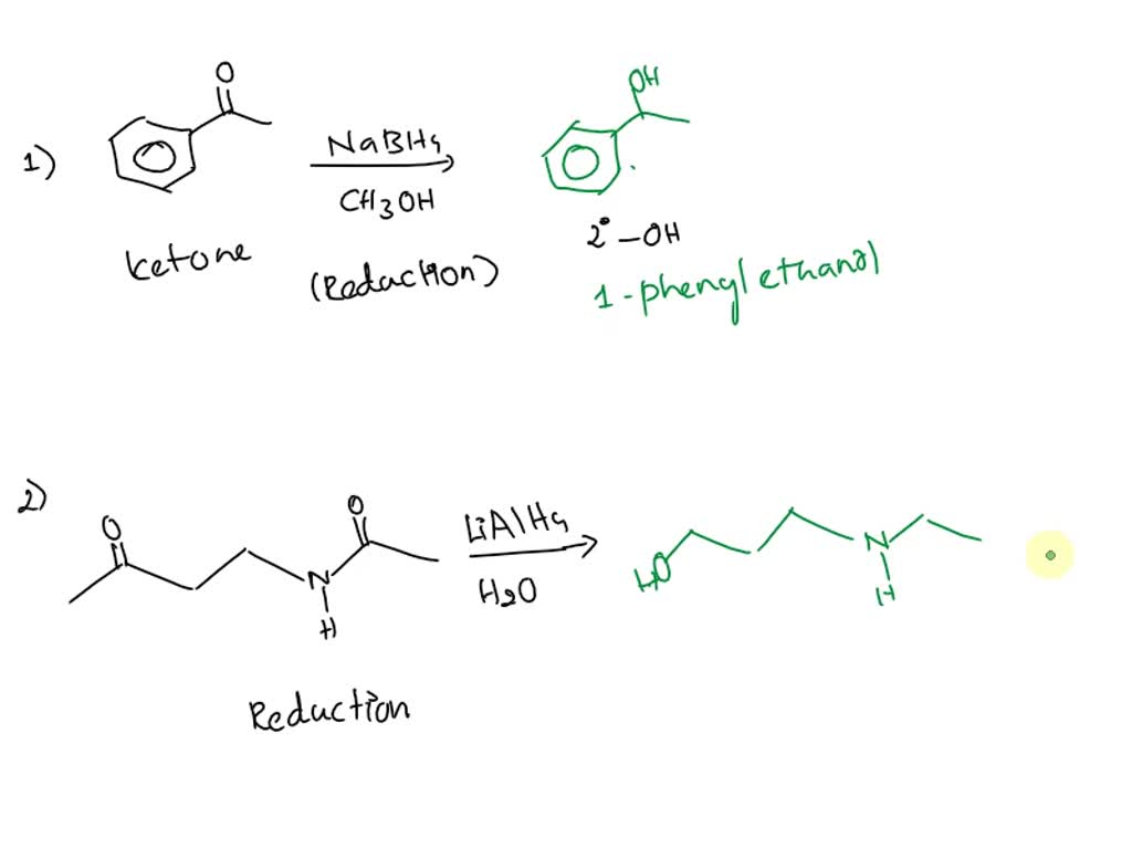 SOLVED: 5. (24 points) Complete the following reaction schemes such ...