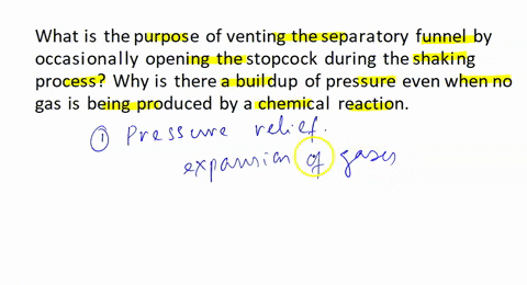 what-is-the-purpose-of-venting-the-separatory-funnel-by-occasionally-opening-the-stopcock-during-the-shaking-process-why-is-there-a-buildup-of-pressure-even-when-no-gas-is-being-produced-by-24062