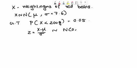 b-the-weight-in-grams-of-red-beans-in-a-can-is-normally-distributed-with-mean-u-and-standard-deviation-76-given-that-5-of-cans-contains-less-than-200g-determine-the-value-of-u_-the-percentag-35004