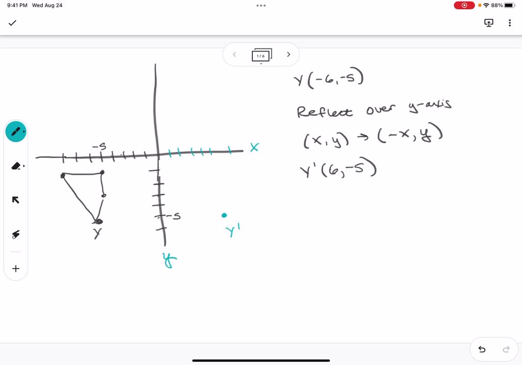 SOLVED: The figure below is reflected over the y-axis and then rotated ...