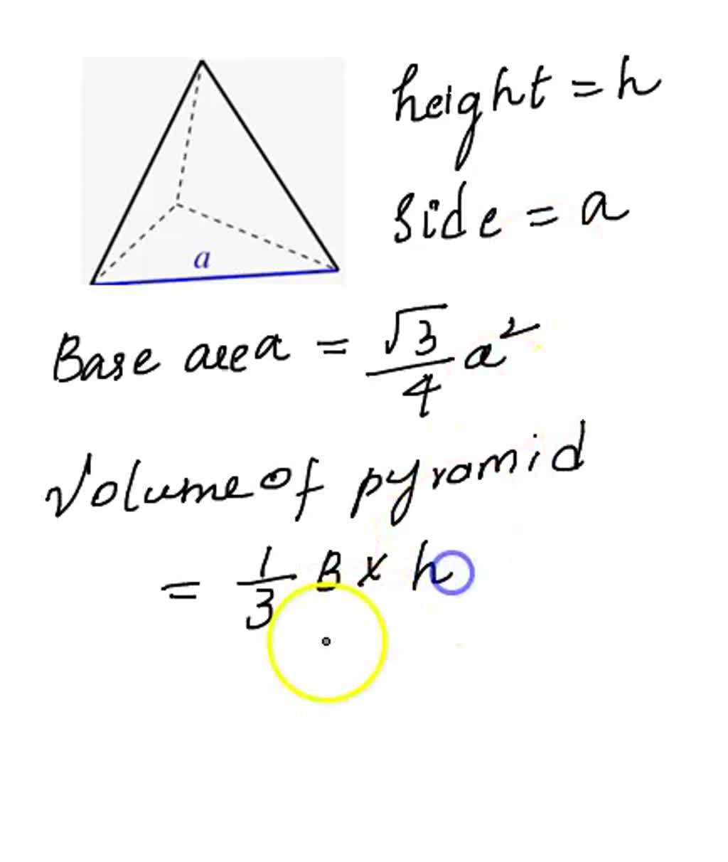 SOLVED Calculate the volume of the pyramid of height h whose base is