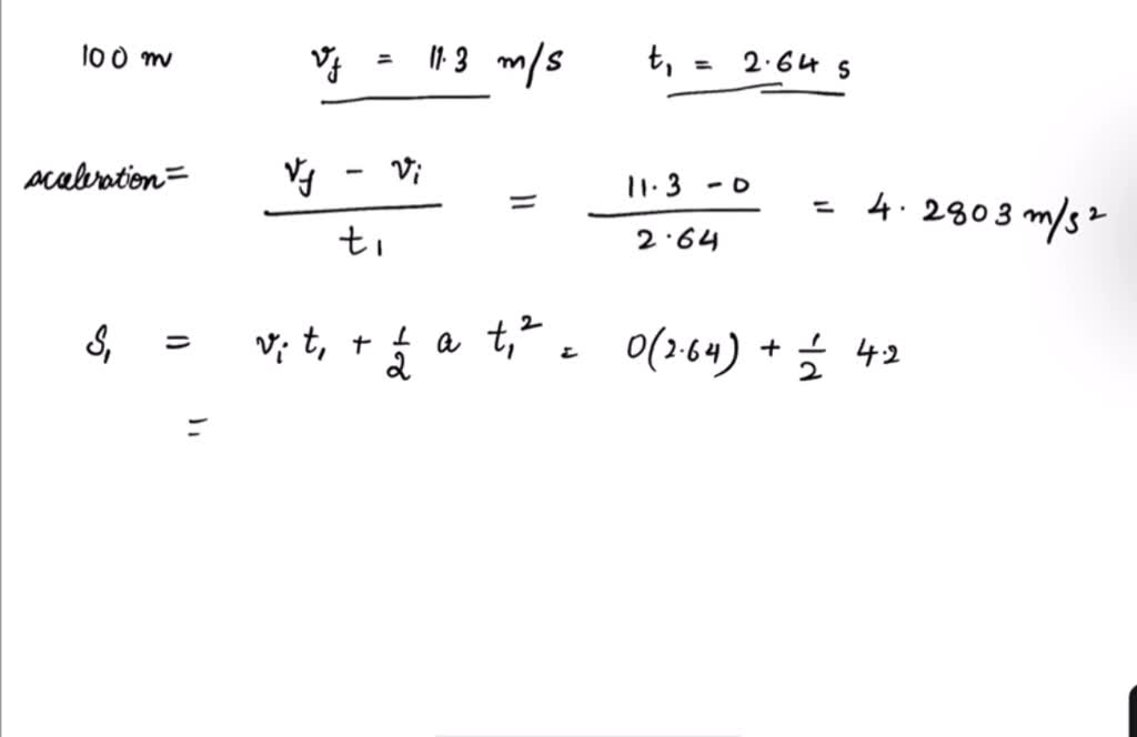 SOLVED: Texts: Part A One simple model for a person running the 100 ...