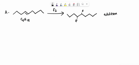complete-the-following-reactions-draw-structural-formula-for-each-reaction-in-eachcase-state-the-type-of-reaction-that-is-occurring-a-4-nonene-and-fluorine-gas-b-hexane-and-oxygen-gasc-penta-28005