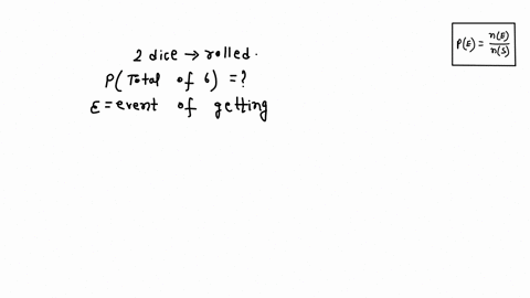 a-pair-of-fair-dice-is-tossed-find-the-probability-of-getting-a-total-of-6-76565