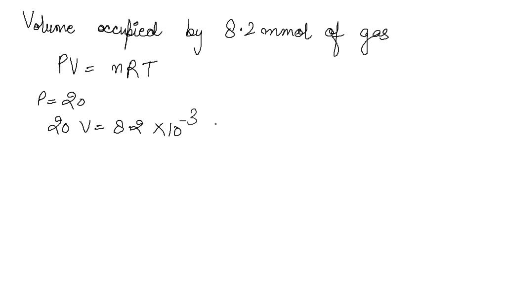 SOLVED: At 300 K and 20 atm, the compression factor of a gas is 0.86.  Calculate (i) the volume occupied by 8.2 mmol of the gas molecules under  these conditions and (ii)