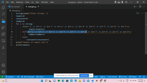 write a python program to read a file and display the number of vowels ...