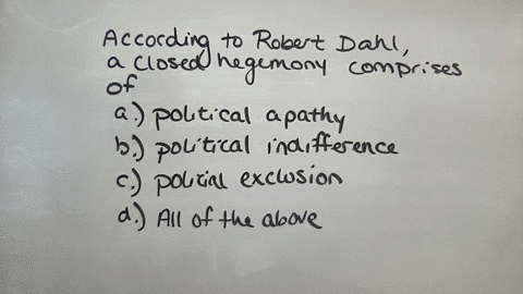according-to-robert-dahl-a-closed-hegemony-comprises-of-which-of-the-following-a-political-apathy-b-political-indifference-c-political-exclusion-d-all-of-the-above