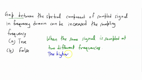 gap-between-the-spectral-components-of-sampled-signal-in-frequency-domain-can-be-increased-by-increasing-the-sampling-frequency-select-one-0-true-0-false-06896
