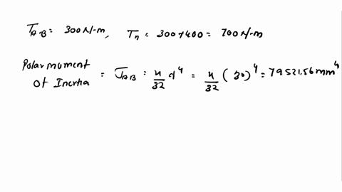 1the-torques-shownt300nm-and-t400nm-are-exerted-on-pulleys-a-and-b-knowing-that-each-shaft-is-solid-determine-the-maximum-shearing-stress-in-shaft-ab-bshaft-bc-pa-t300nm-an-30-mm-46-mm-015l1-83818