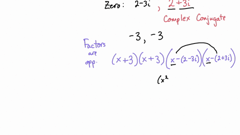 form-a-polynomial-fx-with-real-coefficients-having-the-given-degree-and-zeros-degree-4-zeros-2-3i-3-multiplicity-2-89456