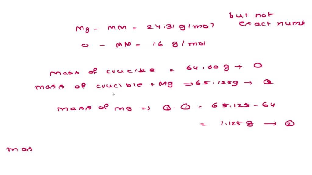 SOLVED Similar to copper, magnesium also reacts with the oxygen in the
