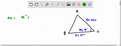 3-in-a-triangular-shaped-lot-abc-the-two-sides-and-the-included-angle-are-ca-9095-m_-bc-7380-m-and-angle-c-43915-determine-the-length-of-the-remaining-side-ab-10-pts-and-the-area-of-the-tria-61086