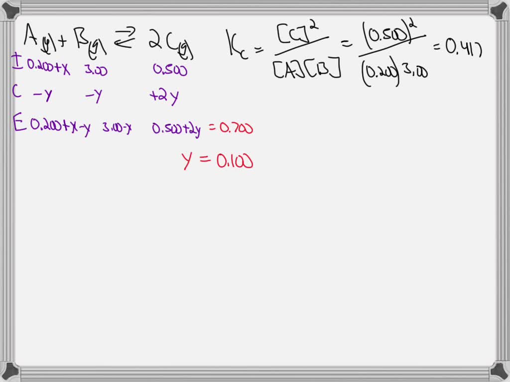 SOLVED: Consider the following system in a 1.00 L container: A(g) B(g ...