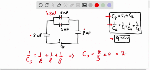 find-a-the-equivalent-capacitance-of-the-capacitors-in-figure-p2618-b-the-charge-on-each-capacitor-a-30648