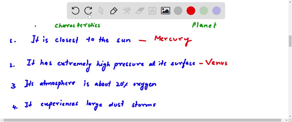 Match Each Planet To An Accurate Characteristic