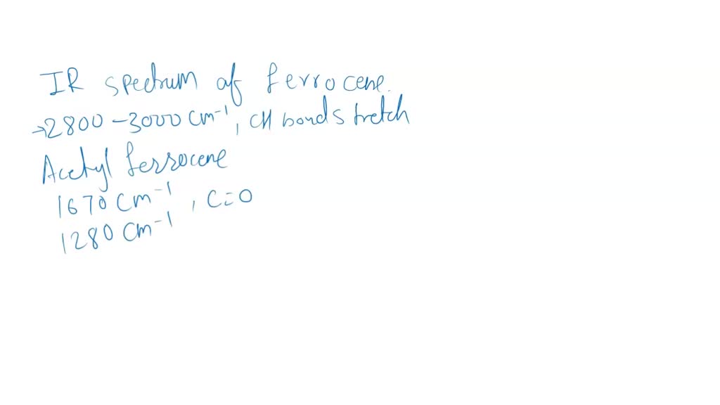 SOLVED: Experiment 4 Data: IR Spectra IR Spectrum of Ferrocene ...