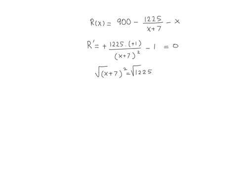the-revenue-function-for-a-one-product-firm-is-given-by-the-following-equation-1225-rx-900-x-find-the-value-of-x-that-results-in-maximum-revenue-the-maximum-revenue-results-when-x-49655