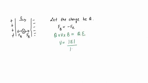 6-now-consider-the-case-in-which-positively-charged-particle-is-moving-in-uniform-magnetic-and-electric-feld-perpendicular-to-each-other-the-particle-velocity_v-is-perpendicular-to-both-fiel-67896