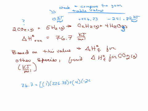 a-scientist-measures-the-standard-enthalpy-change-for-this-reaction-to-be-767-kmol-2cog5hgchg4hog-based-on-this-value-and-the-standard-formation-enthalples-for-the-other-substances-the-stand-94848
