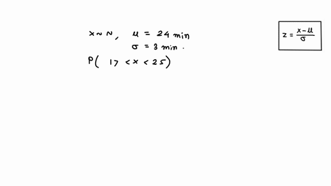 at-a-local-restaurant-the-amount-of-time-that-customers-have-to-wait-for-their-food-is-normally-distributed-with-mean-of-24-minutes-and-standard-deviation-of-3-minutes-what-is-the-probabilit-11087