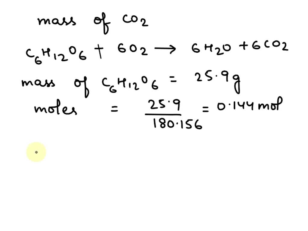 SOLVED: When glucose is consumed, it reacts with oxygen in the body to ...