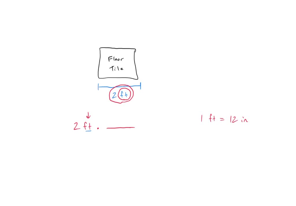 SOLVED A floor tile is 2 feet wide. Convert the width to inches