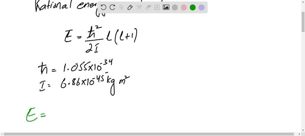 SOLVED: The moment of inertia of a diatomic molecule is 6.86 x 10-45 kg ...