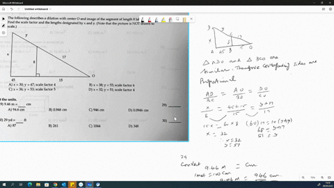 28-the-following-describes-_-dilation-with-center-o-and-image-of-the-segment-of-length-8-labeled-find-the-scale-actor-and-the-lengths-designated-by-and-note-that-the-picture-is-not-drawn-to-13175