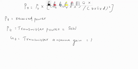 assume-a-receiver-is-located-10km-from-a-50w-transmitter-the-carrier-frequency-is-6ghz-and-free-space-propagation-is-assumed-gt1-and-gr1-a-find-the-power-at-the-receiver-b-find-the-magnitude-80313