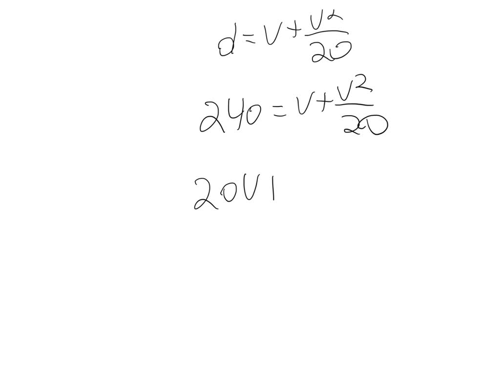 SOLVED: Stopping Distance For a certain model of car the distance d