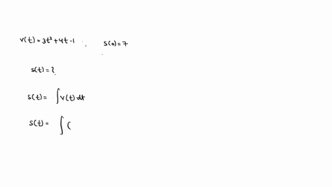 the-velocity-in-meterssec-of-a-particle-moving-along-a-straight-line-is-given-by-v-t-3t2-4t-1-where-t-is-measured-in-seconds-answer-the-following-questions-given-that-the-initial-position-s0-44428
