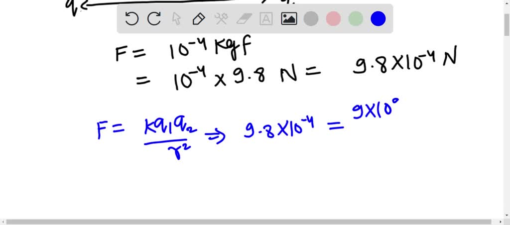 SOLVED: Two equal charges placed in air and separated by a distance of ...