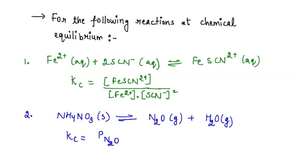 SOLVED: The Determination of an Equilibrium Constant Pre-lab exercise ...