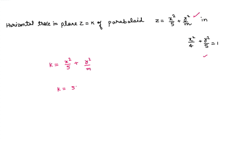 if-the-horizontal-trace-in-the-plane-z-k-of-the-paraboloid-z-2-is-the-ellipse-2-1-then-k-and-m-94005