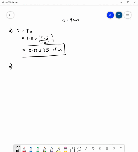 ii-a-potter-is-shaping-a-bowl-on-a-potters-wheel-rotating-at-constant-angular-velocity-of-16-revs-fig-8-48-the-friction-force-between-her-hands-and-the-clay-is-15-n-total-a-how-large-is-her-torque-o-2