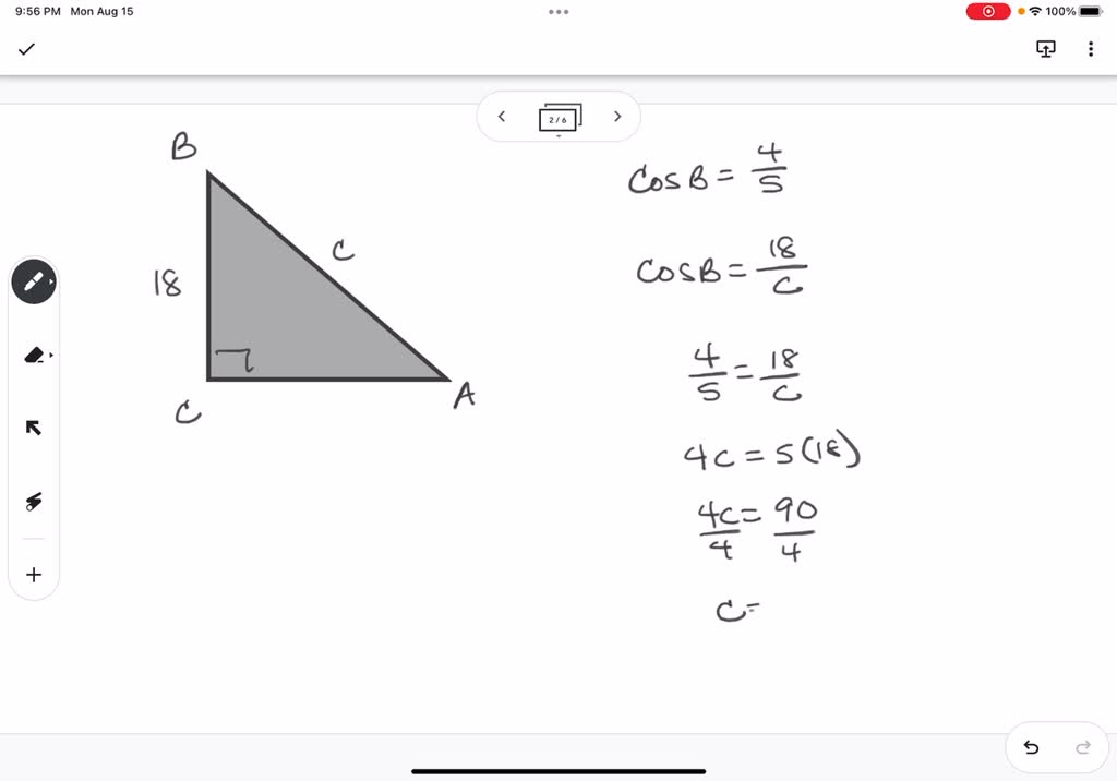 SOLVED Find the lengths of the missing sides if side a is