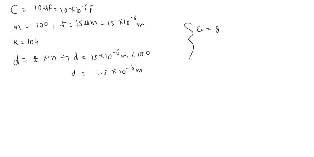 SOLVED: Given that a 10 uF multilayer capacitor is made up of 100 ...