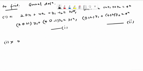 use-the-operator-method-to-find-the-general-solutions-of-the-following-set-of-differential-equations-d91-2-4dv2y1-yz-3e-dx-dx-dv4dy22y12y2-e-dx-dx-08296