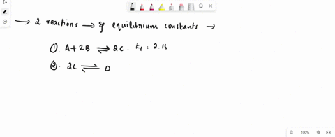 two-reactions-and-their-equilibrium-constants-are-given-a2b-2c-2c-d-k1215-k20152-calculate-the-value-of-the-equilibrium-constant-for-the-reaction-d-a2b-k-63432