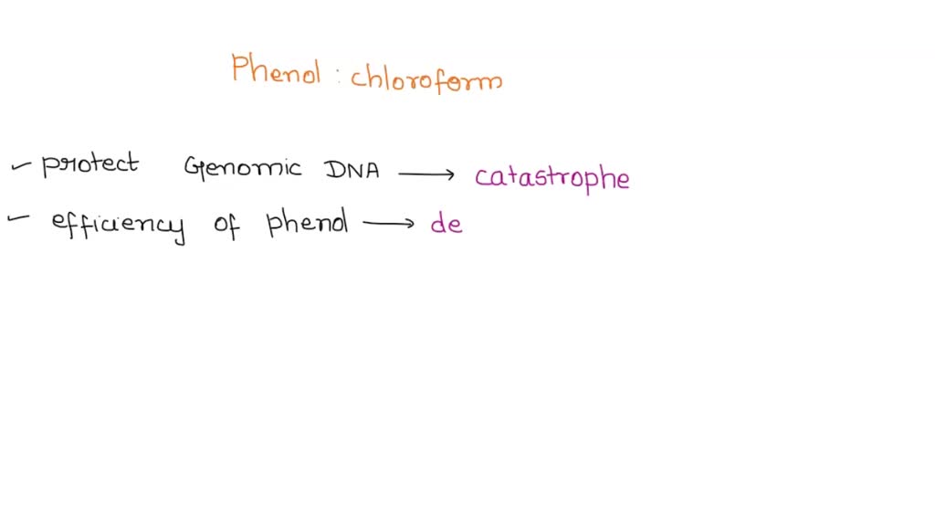 SOLVED: Explain why phenol:chloroform is used in the isolation of ...