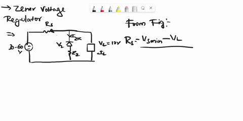 en-a-resistive-load-with-a-voltage-of-10v-and-a-current-of-9ma-fluctuates-between-30-60v-from-the-input-source-fed-10v-voltage-will-be-connected-in-parallel-to-10-zener-load-zener-diode-mini-04601