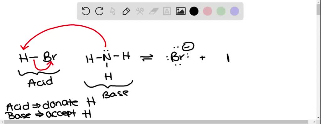 Solved Draw The Curved Arrows And The Products Formed In The Acid Base Reaction Of Hbr And Nh 1616